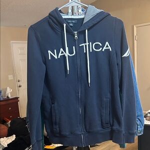 Nautica Girls Zip-Up Navy Sweater
